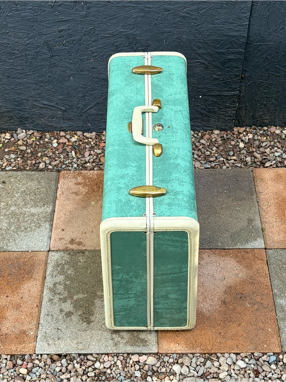 Vintage Samsonite Hardshell Suitcase 1950s Aqua/Teal/Turquoise VTG Retro Grandma - Picture 10 of 16
